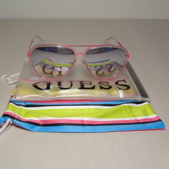 Guess GU6982 Shiny Pink New Women\'s Aviator Style Sunglasses main image 10